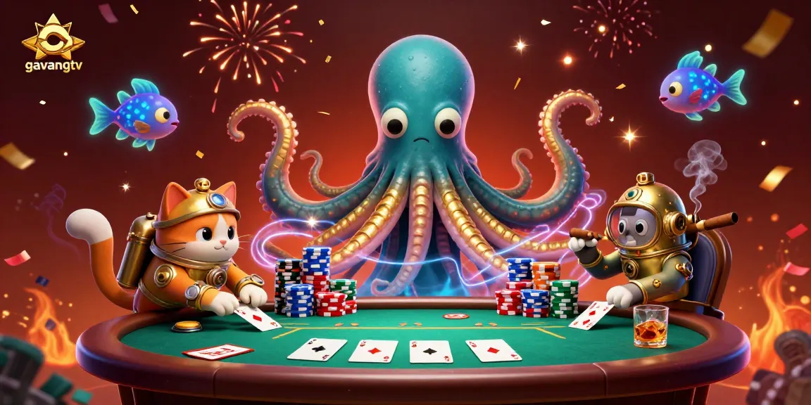 Experience the thrill of poker with gavangtv as kraken and diving cat bring the game alive!