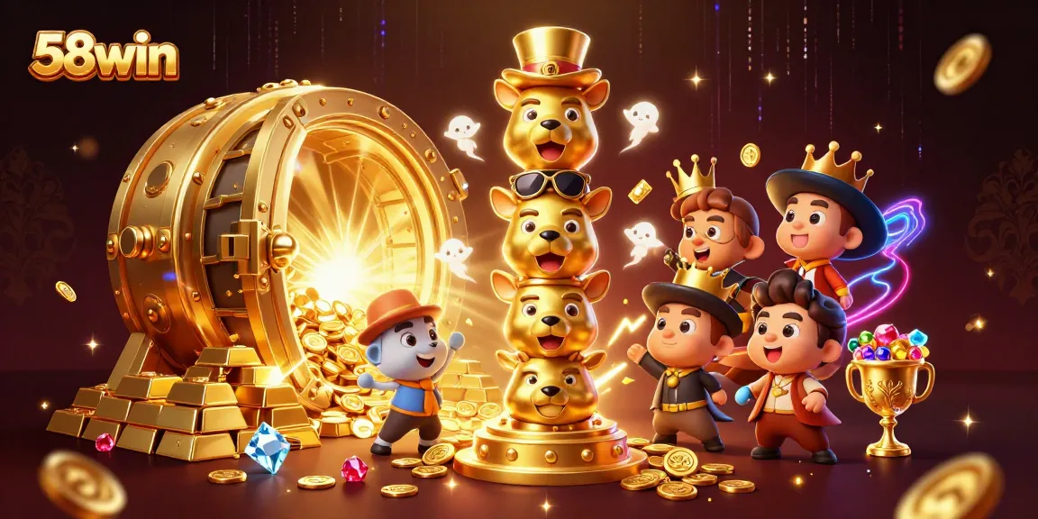 Experience the thrill of gaming at 58win with golden treasures and vibrant casino elements.