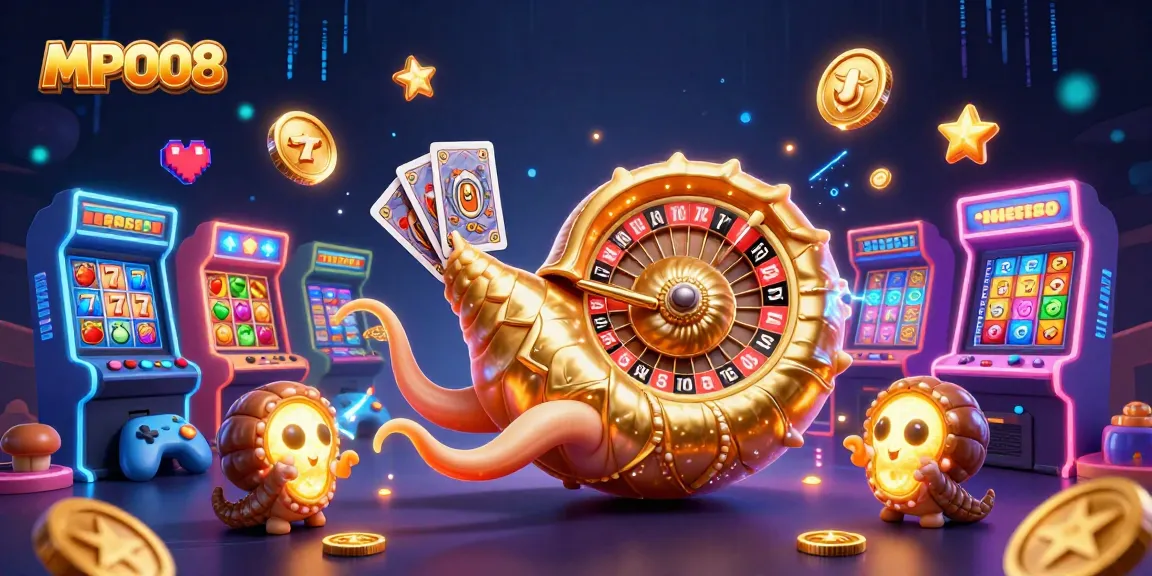 MPO08 offers thrilling gameplay with a giant nautilus roulette and colorful slot machines.