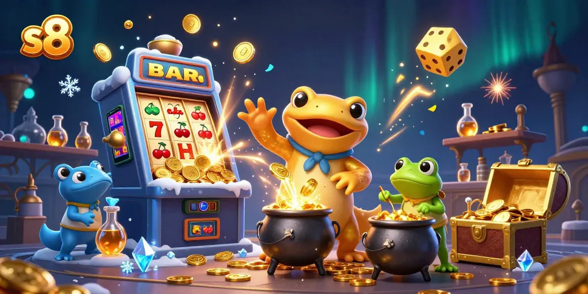 S8 players explore thrilling slots and jackpots with vibrant graphics and lively animations in this captivating online gaming scene.