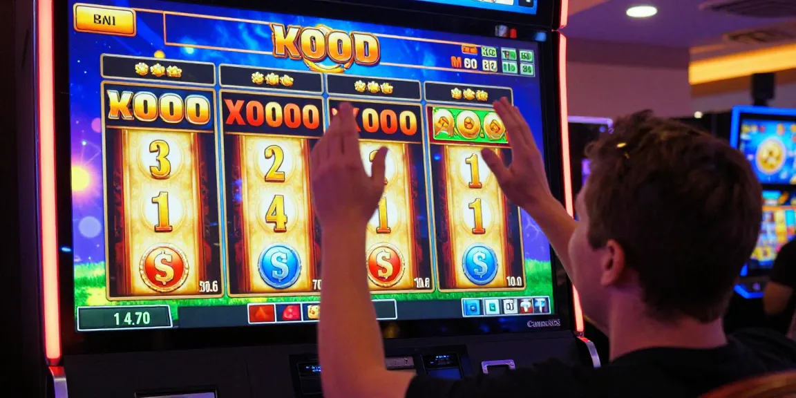 Player celebrating a jackpot win in an online casino with slot deposit 5k, featuring colorful gameplay interface and vibrant animations.