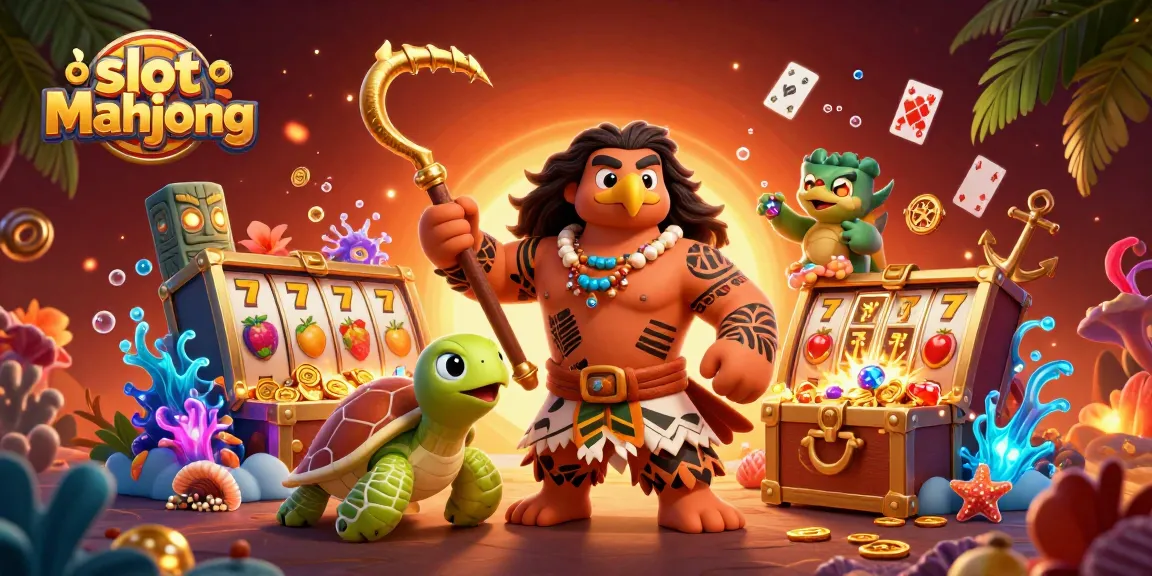 Engage in slot mahjong with vibrant characters, treasure chests, and exciting casino elements.