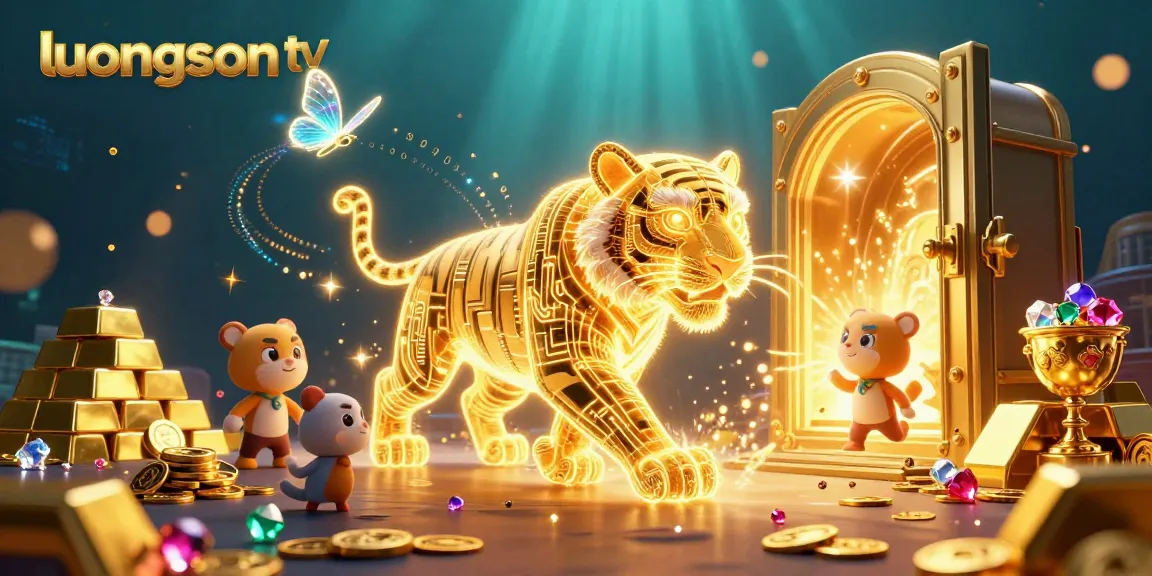 Experience thrilling gameplay at luongson tv with a neon tiger in a vibrant casino setting.