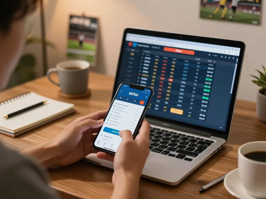 Engaging with trang chủ okfun for online sports betting using a smartphone.